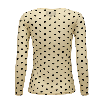 Liberté - Mesh Ls Tshirt - Ivory Black Flock Heart
